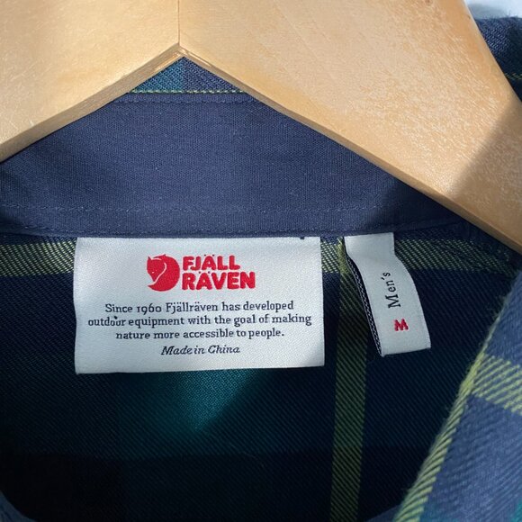 Fjallraven Fjäliglim Shirt Green/Yellow/Navy Size M - Picture 4 of 10